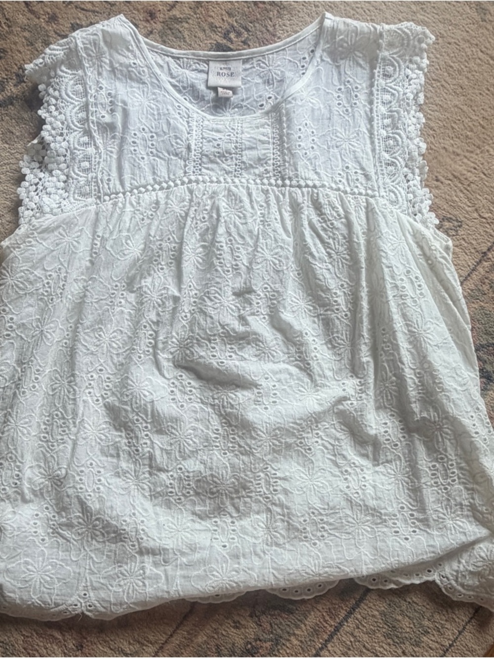 Knox Rose White Eyelet Lace Camisole